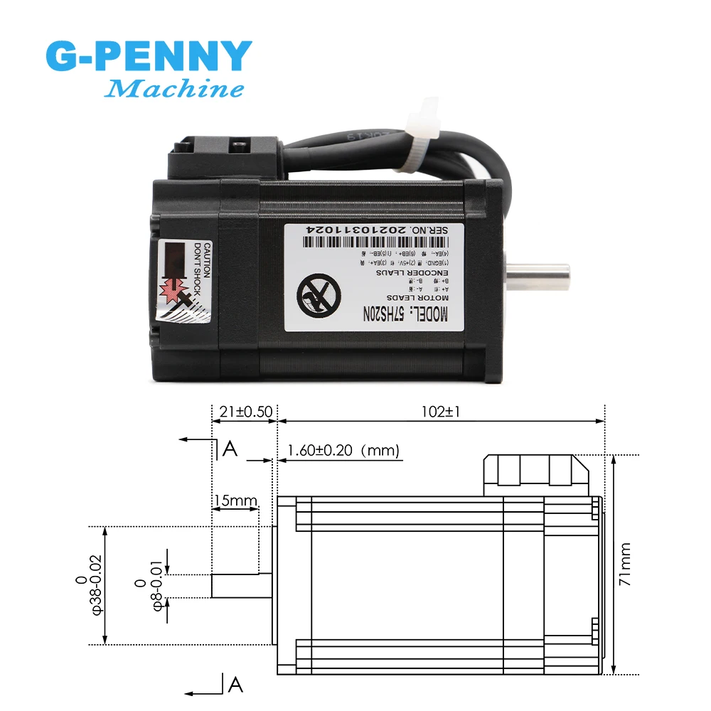 Imagem -03 - Chegada de Novo Nema23 Circuito Fechado Motor Deslizante 2.2nm Hbs57 & 57hs20n Hybird Servo Driver Fase dc 1670v Cnc Roteador Impressora 3d