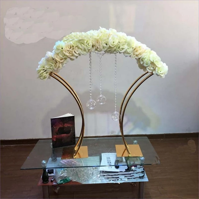 

10pcs)Gold Floral Decoration Tall Gold Metal Centerpiece StandsNew Design Tall Gold Mental Wedding gold Centerpiece Table1081