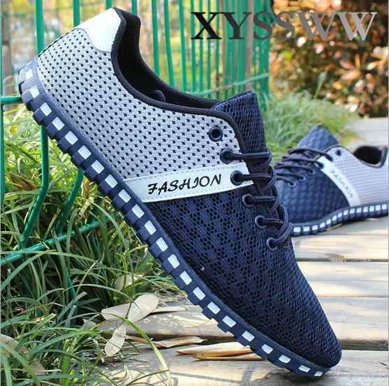 New Men\'s Fashion Shoes Summer Zapato Casual Breathable Mesh Flat Shoes Exercise Jogging Men Shoes Breathable Footwear