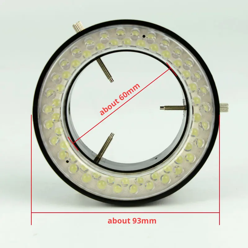 Microscope Adjustable LED Ring Light Illuminator Lamp 60 LED  White/Red/Blue/Green Light Microscope Top Illumination