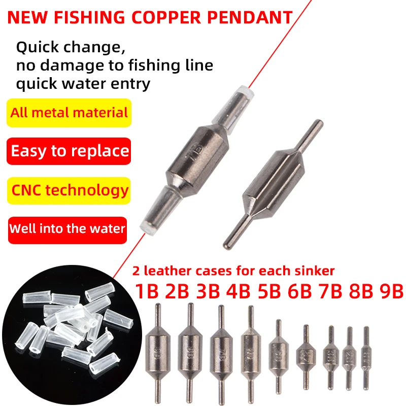 Quick Fishing Sinking Oval Shaped Weight Split Shot Sinking Bait Angling Gear Copper Sinker Raft Fishing Beads Luya High Quality