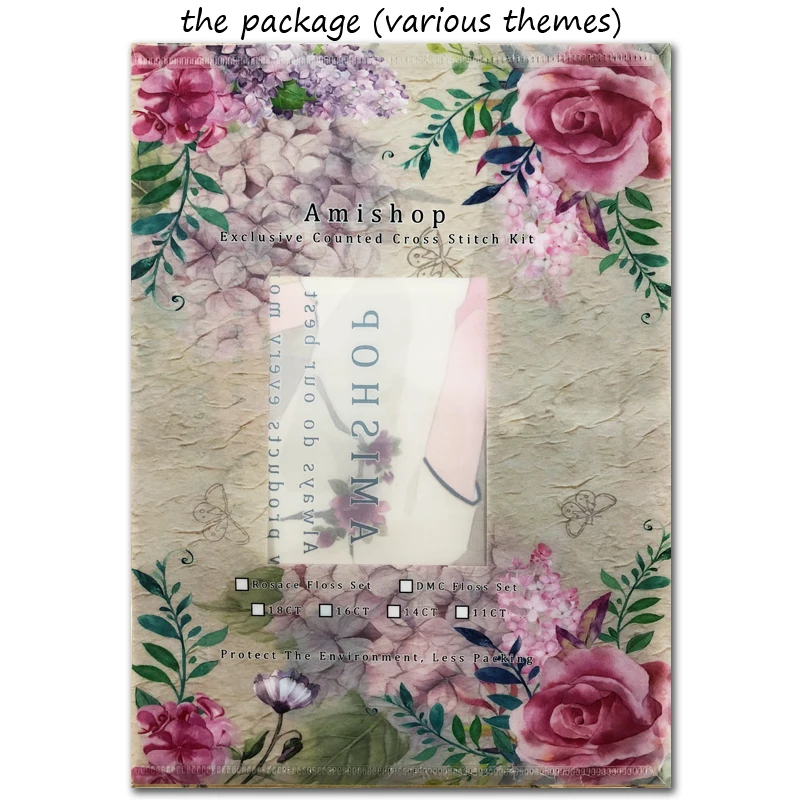 Amishop-Counted Cross Stitch Kit, The Natural Animals and Garden Flowers Little House, Beautiful Lovely, Dim 03731