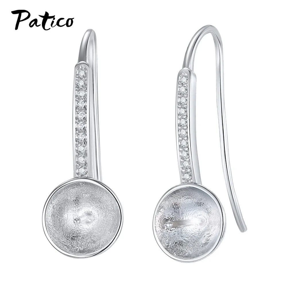 Wholesale 925 Silver Needle Hook Earring DIY Accessories Crystal AAAA Cubic Zirconia Handmade Earrings Jewelry Making Findings