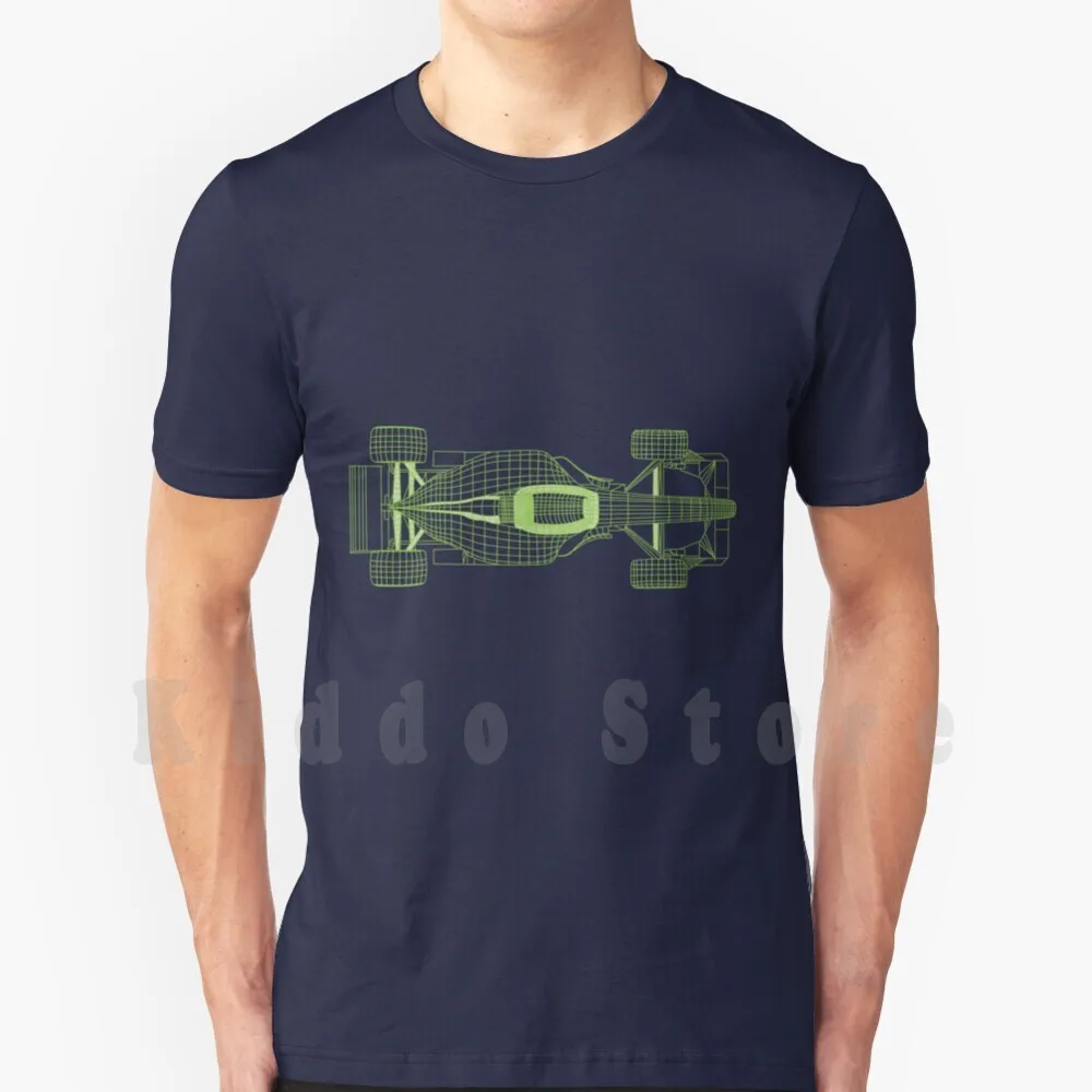Camiseta masculina com estampa de carro de fórmula, camiseta de algodão nova e estilosa, corrida de fórmula, chassi monocoque, assento único, esporte motorizado
