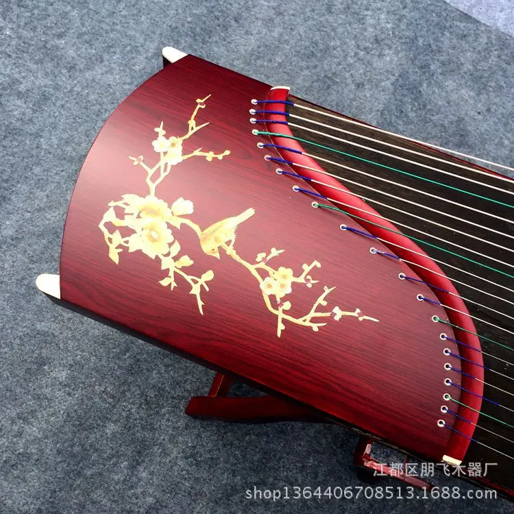 21 Strings 163cm Guzheng Redwood Grass Flower Teaching and Playing Zither