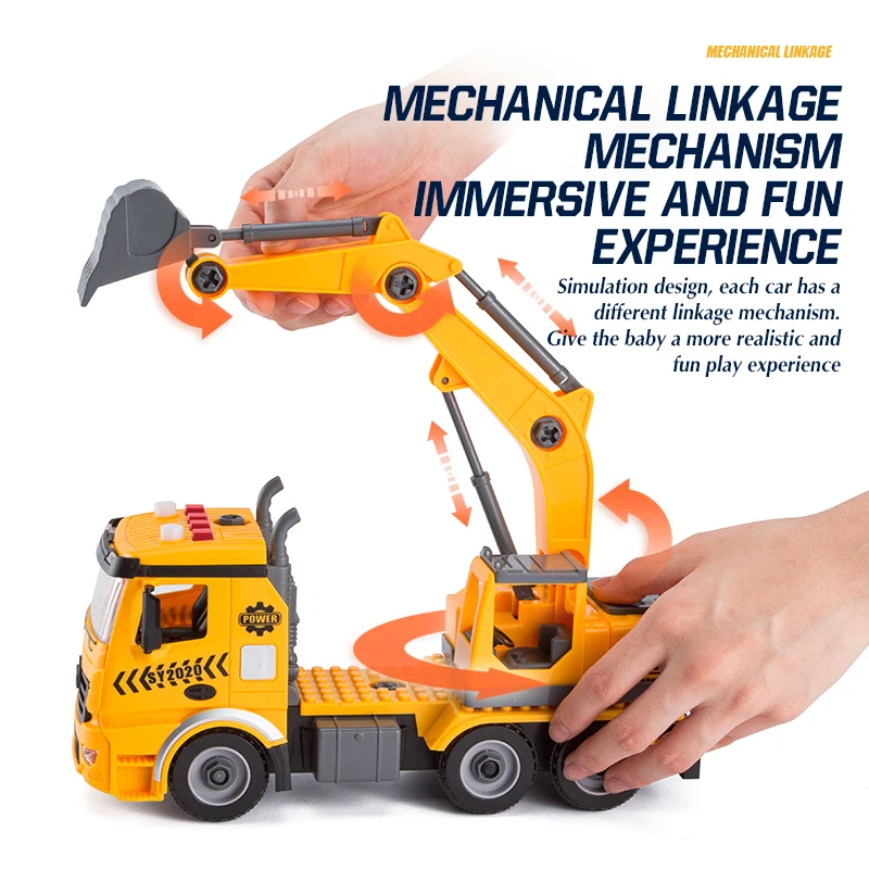 3 في 1 الجوز التفكيك تحميل التفريغ سيارة مطافئ حفارة جرافة الاطفال المسمار الفتيان الإبداعية أداة التعليم اللعب نموذج سيارة