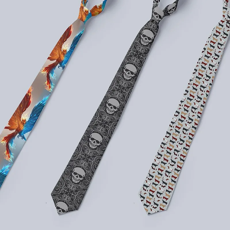 Corbata de cuello con estampado 3D para hombre, corbata de 8cm con estampado de moda informal, ideal para fiestas, regalos formales, de negocios, de