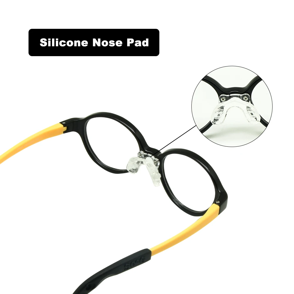 Children Glasses Frame Size 43 Ear Grips Strap Head Band Nose Pad Flexible Silicone Bendable Optical Kids Eyeglasses