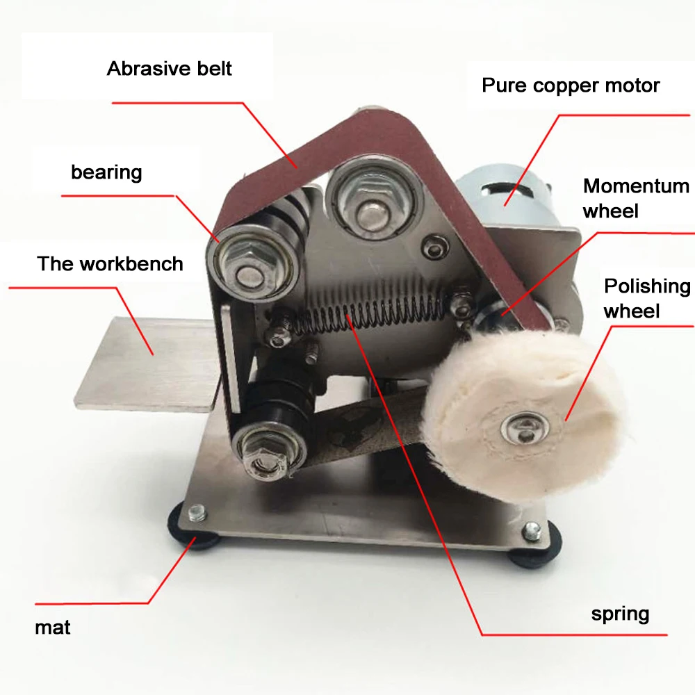 15mm/25mm Multifunctional Grinder Mini Electric Belt Sander DIY Polishing Grinding Machine Cutter Edges Sharpener Tools