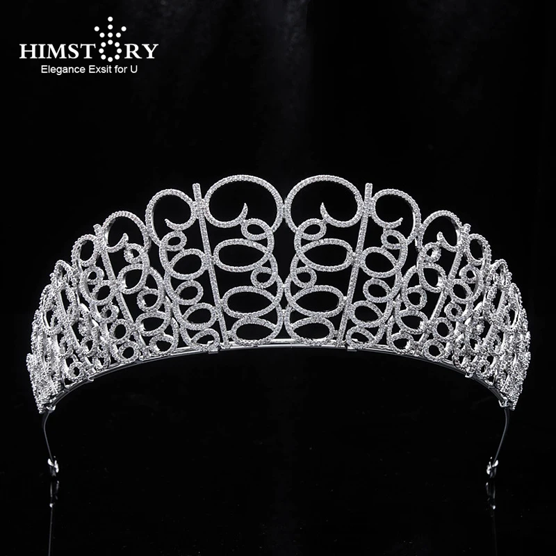 

Himstory Top Quality Stunning Full Zircon Wedding Hairbands Gifts for Brides Crystal Tiaras Crowns Wedding Hair Accessories