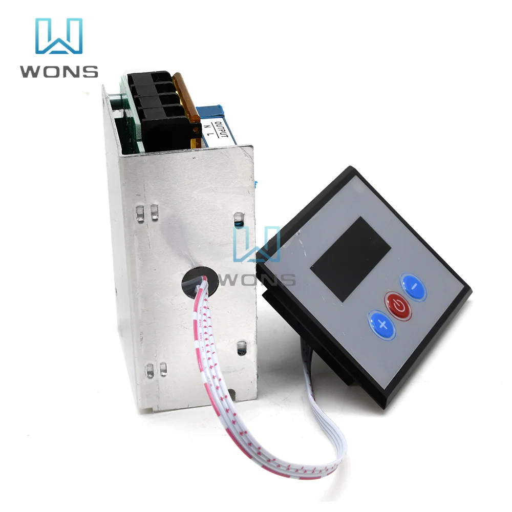 AC220V 4KW Intelligent Digital Display SCR Voltage Regulator with Isolated Power Supply + Buzzer + Infrared Remote Control 4000W