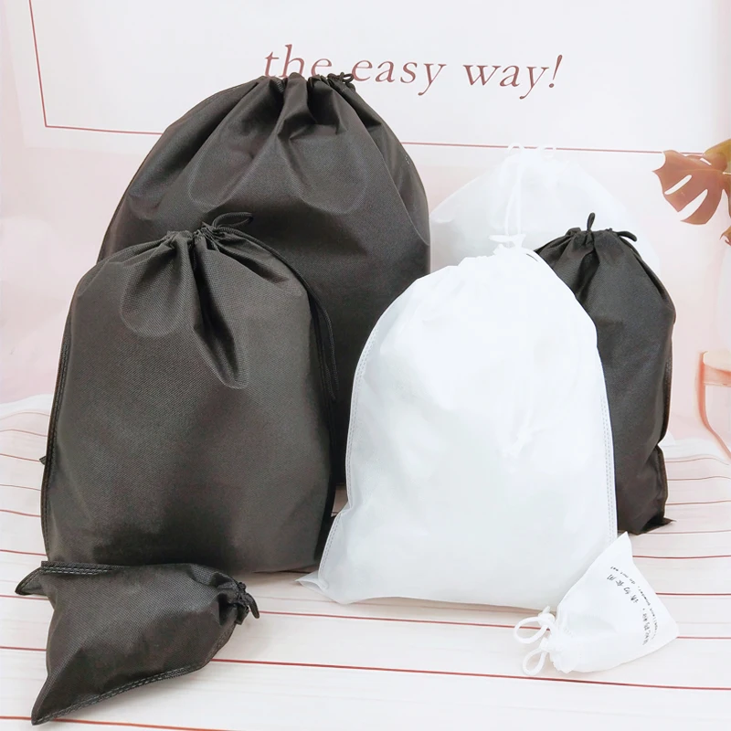 20 pieces  Thicken Non-woven Fabric Storage Bags Single Rope Bag Drawstring Bag Shoes Dust Bag  logo print