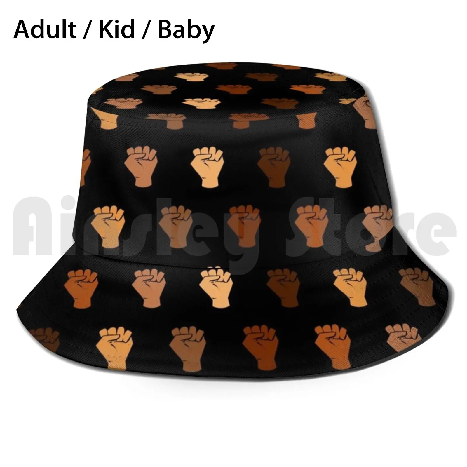 Black Power Bucket Hat Adult kid baby Beach Sun Hats Black Power Black Is Beautiful Melanin Fist Black People Black Owned