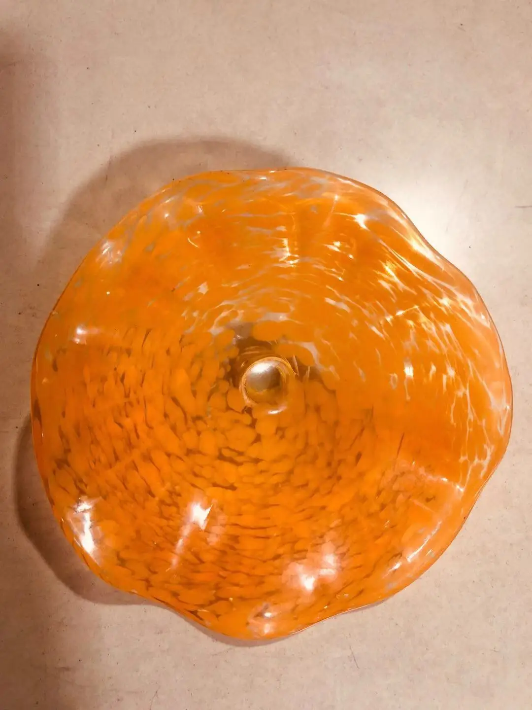 Chihuly Style Handmade Blown Glass Plate for Wall Decor