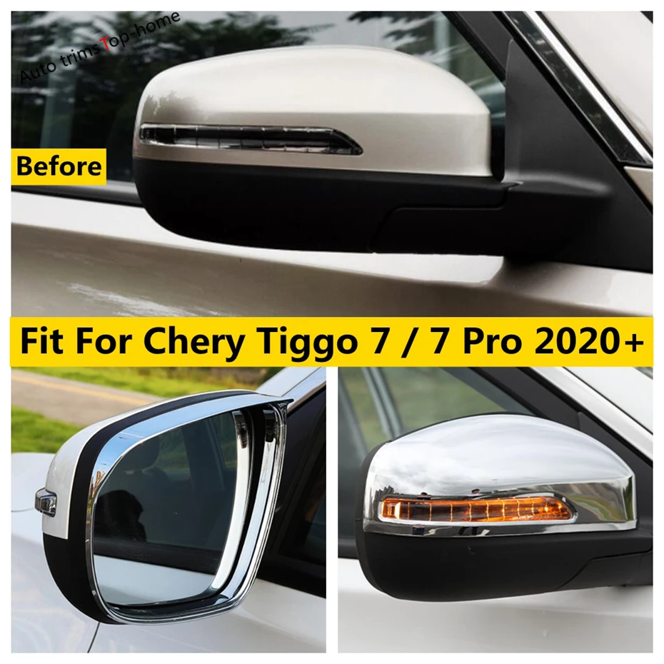 

Rearview Mirror Caps / Rain Eyebrow Decoration For Chery Tiggo 7 / 8 Pro 2021 2022 2023 Cover Trim Chrome Exterior Accessories