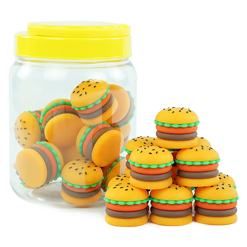 Silicone Containers with Lid, Mini Storage Box, Burger Design, 5ml, 25Pcs