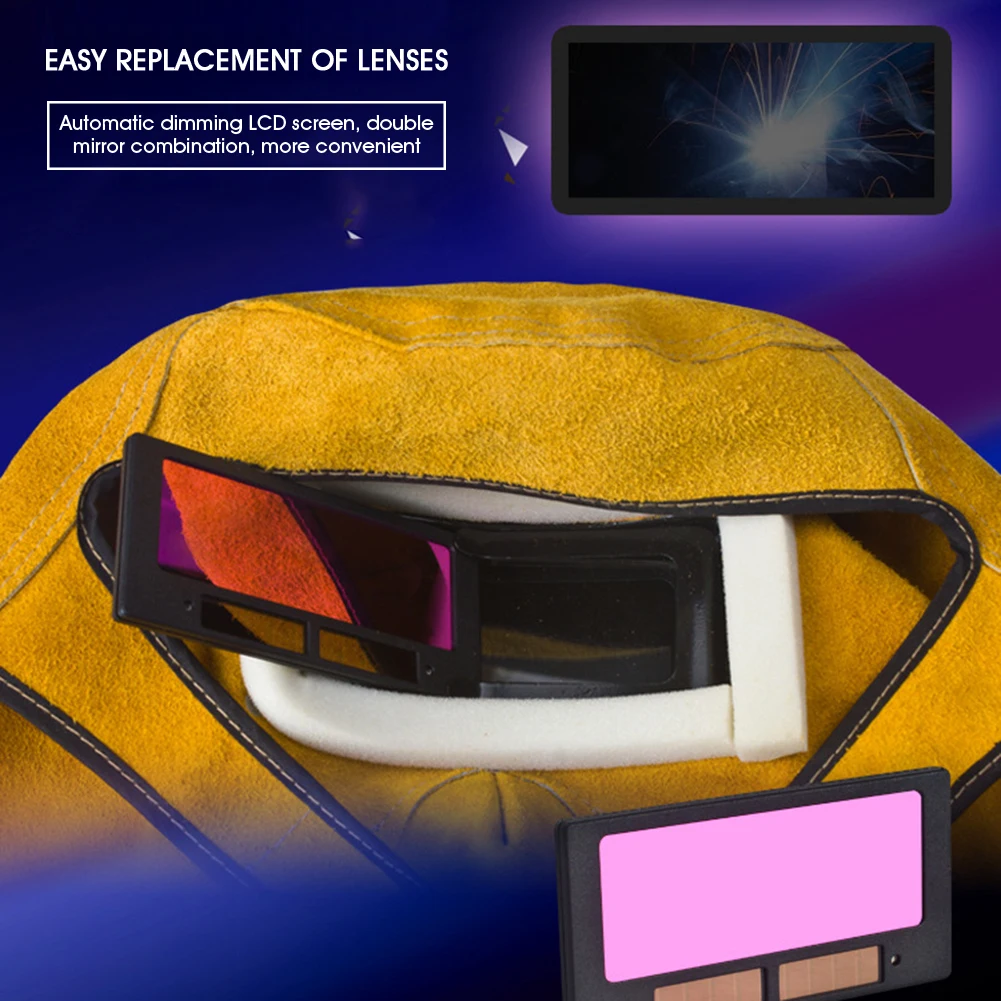 1PC Welding Helmet Welder Mask Chameleon Large View True Color Solar Power Auto Darkening Welding Mask For Arc Weld Grind Cut