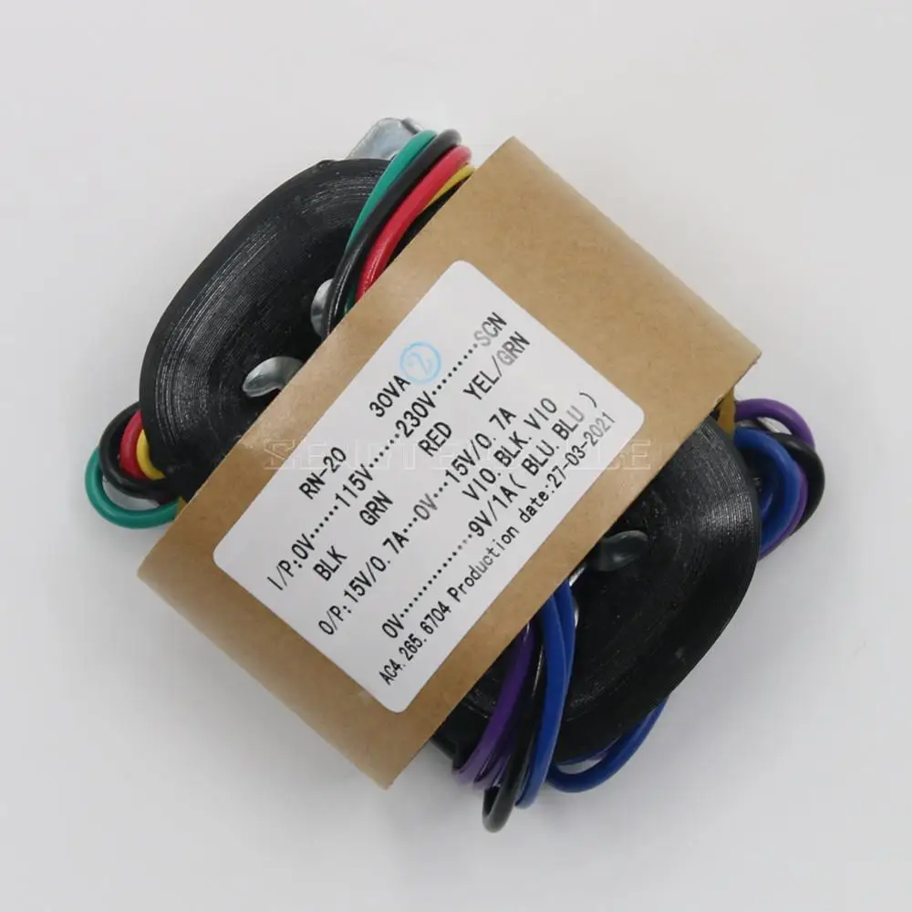 30W R Core Power Transformer 30VA 15V-0-15V 0-9V For Audio DAC Decoder Preamplifier New