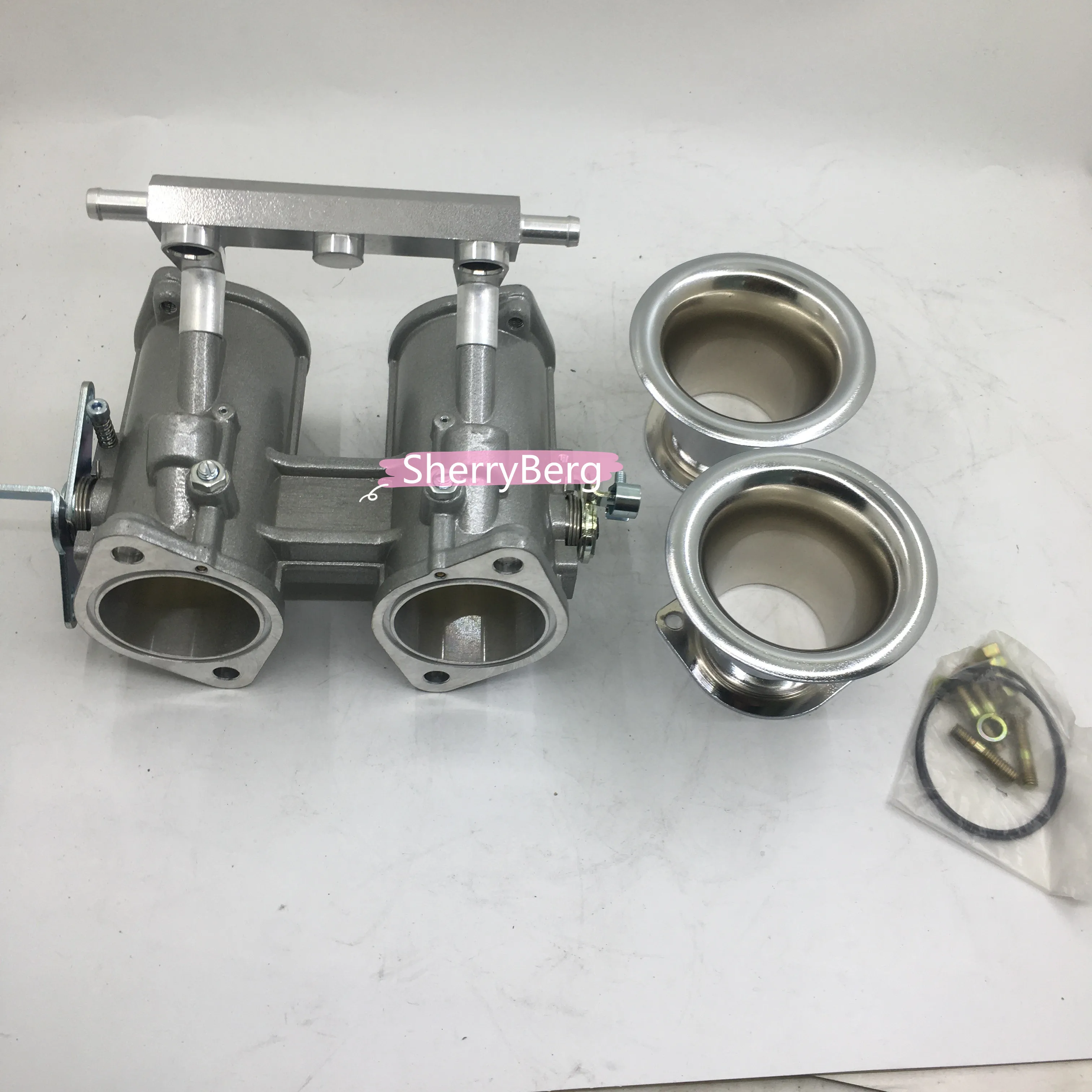 

SherryBerg 50dcoe 50 dcoe 50mm DCOE Twin 50mm Throttle Bodies Body + air horns /stacks for Weber/Dellorto/Solex DCOE/DHLA carb