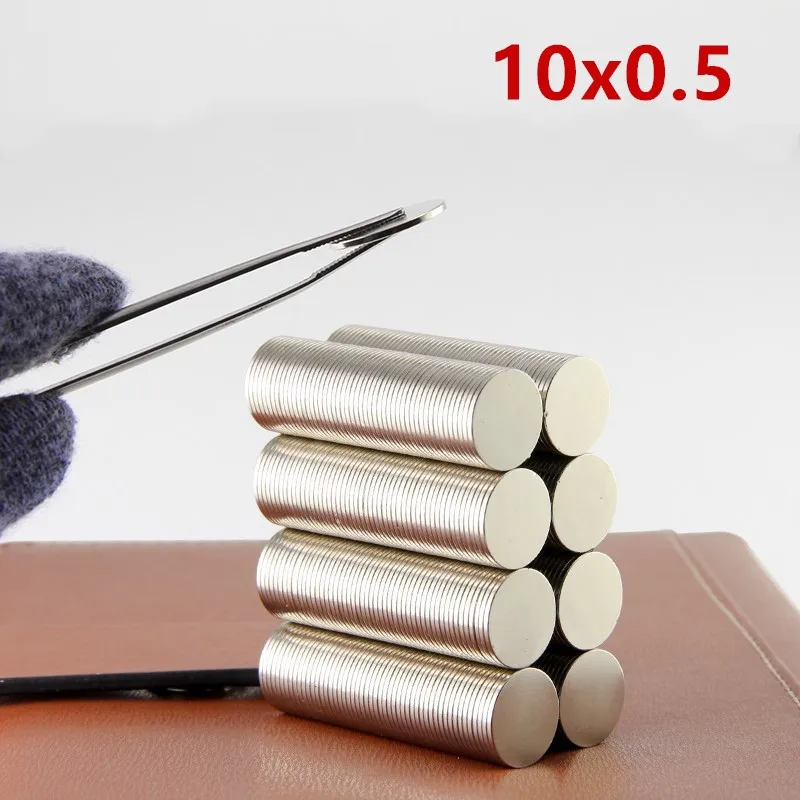 

100Pcs Mini Small N35 Round Magnet 10x0.5mm 10*0.5mm Neodymium Magnet Permanent NdFeB magnet 0.5 mm magnet