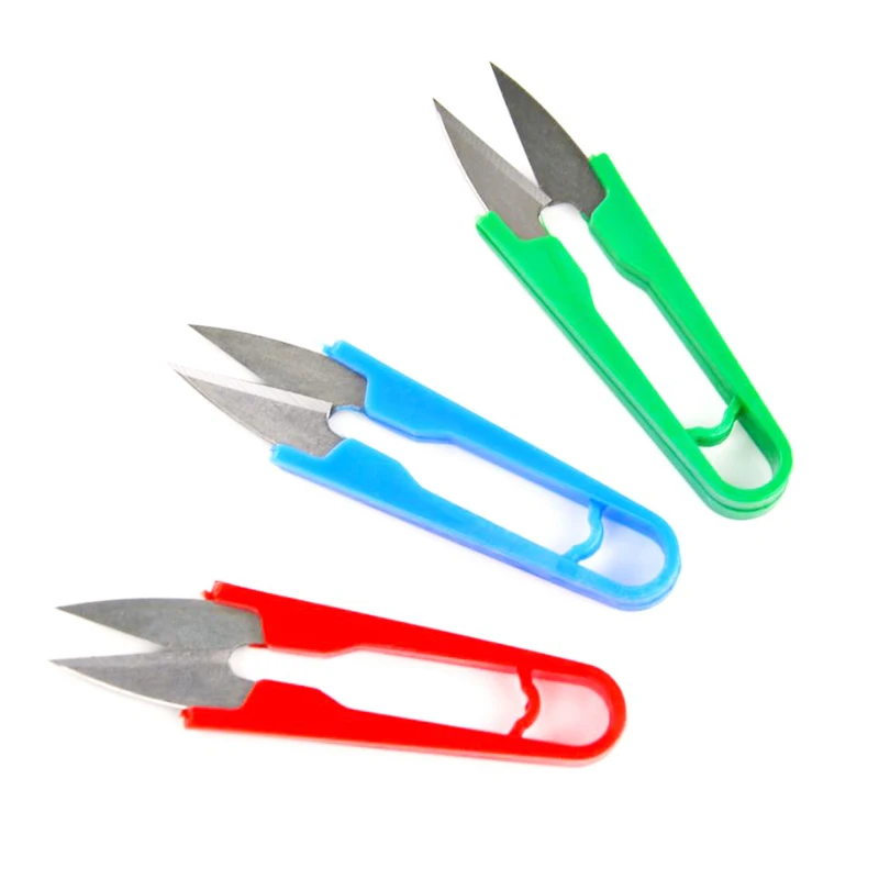 1Pcs Random Color Craft Sewing Stainless Steel Stitch U-Shape Use Scissors Snip Thread Cut Line Trimming Nipper Essential Cutter