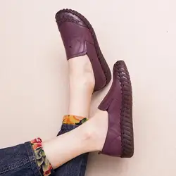 2021 Spring Stylish Women's Genuine Leather Loafers Flats Female Slip-on Oxford Shoes Woman Flats Ladies Moccasins