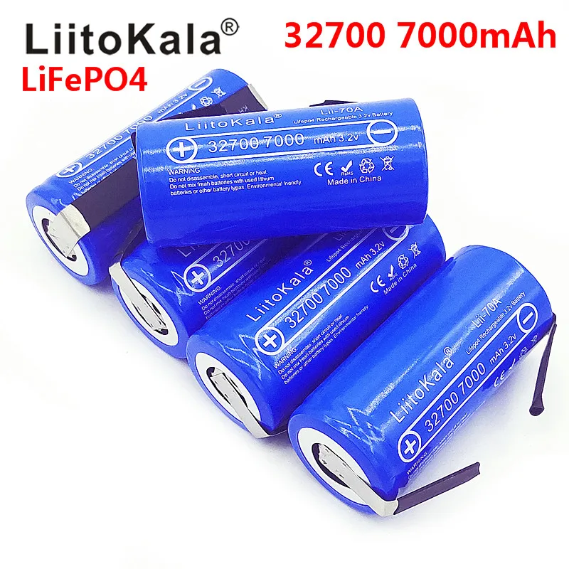 2021 LiitoKala 3.2V 32700 7000mAh 6500mAh LiFePO4 bateria 35A ciągłe rozładowanie maksymalnie 55A bateria o dużej mocy + arkusze niklu