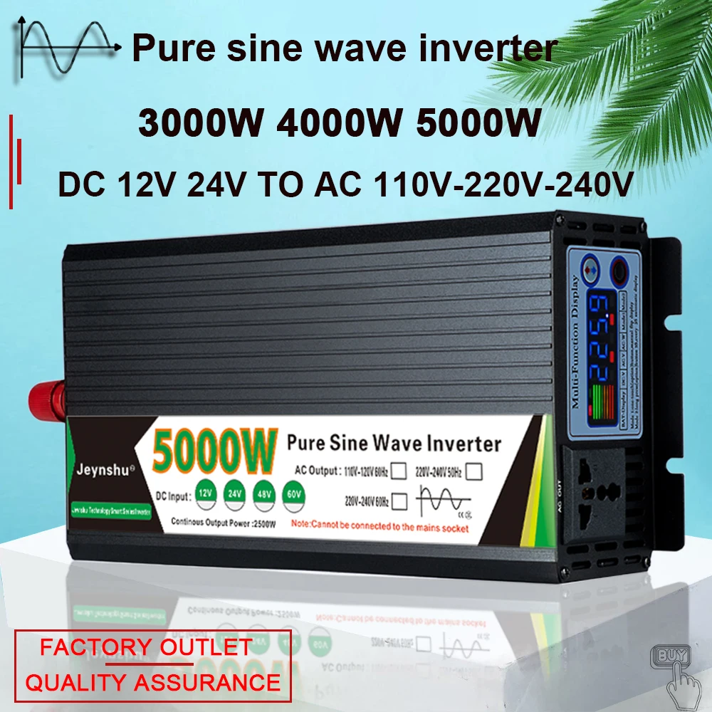 Inversor de Onda Senoidal Pura 12v 220v 48v 110v 2000w 3000w 4000w Transformador de Tensão Inversor Solar