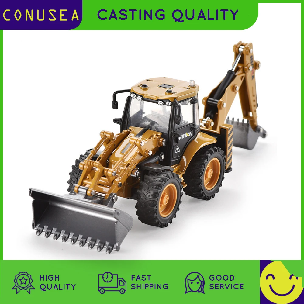 Huina 1:50 Miniatures of Metal Car Loader Truck Loader Excavator crawler Model Crawlers Toys for Boy Diecasts Toy Vehicles