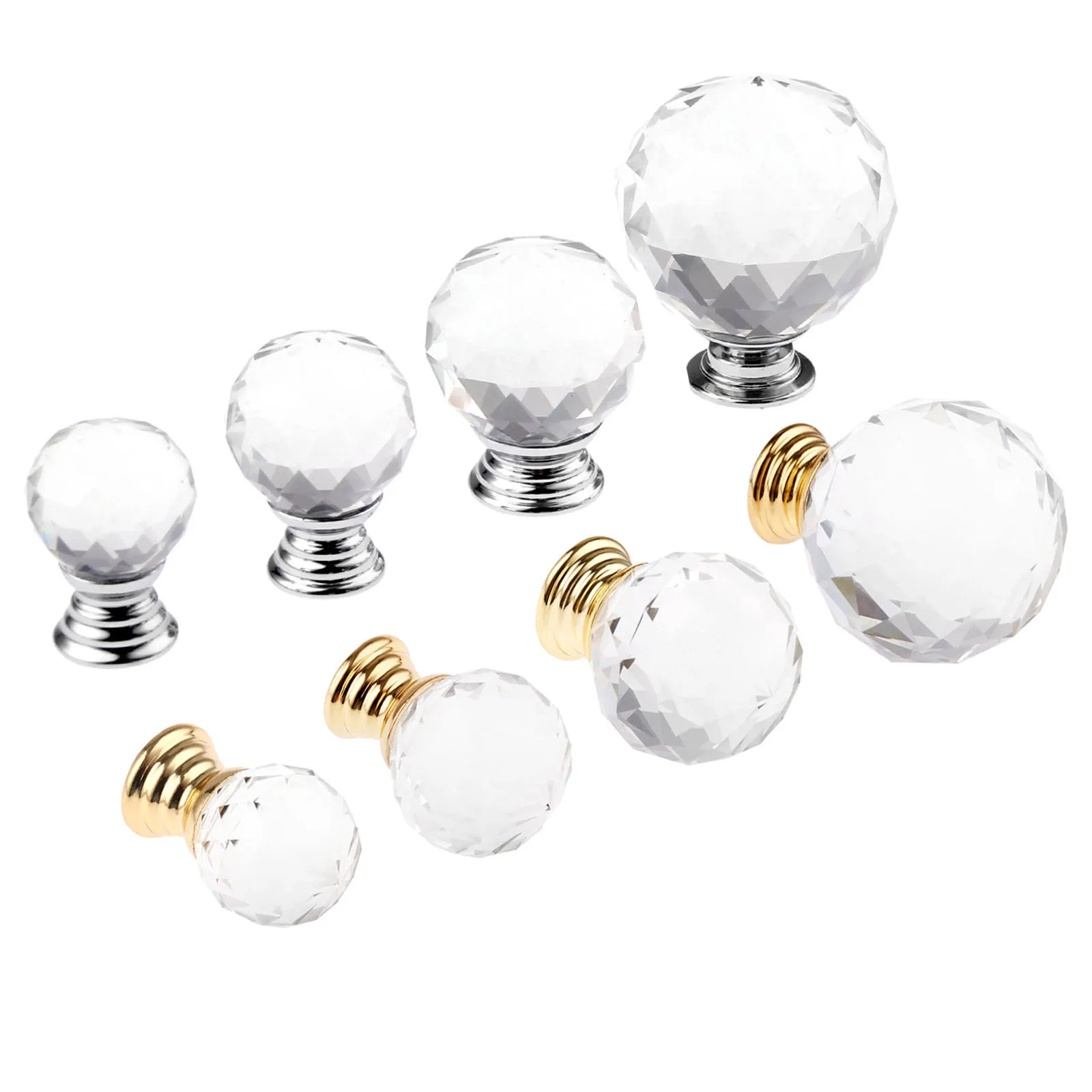 1Pc Glass Crystal Knob Furniture Handle Cabinet Knobs and Handles Door Cupboard Kitchen Pull Handle Furniture Hardware