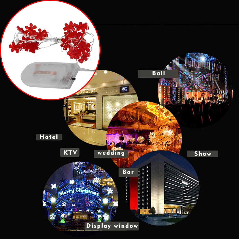 Creative 3M 30LED Sun Flower Shape Button Battery Power LED String Light Party Garden Wedding Curtain Fairy Light Hot Sale