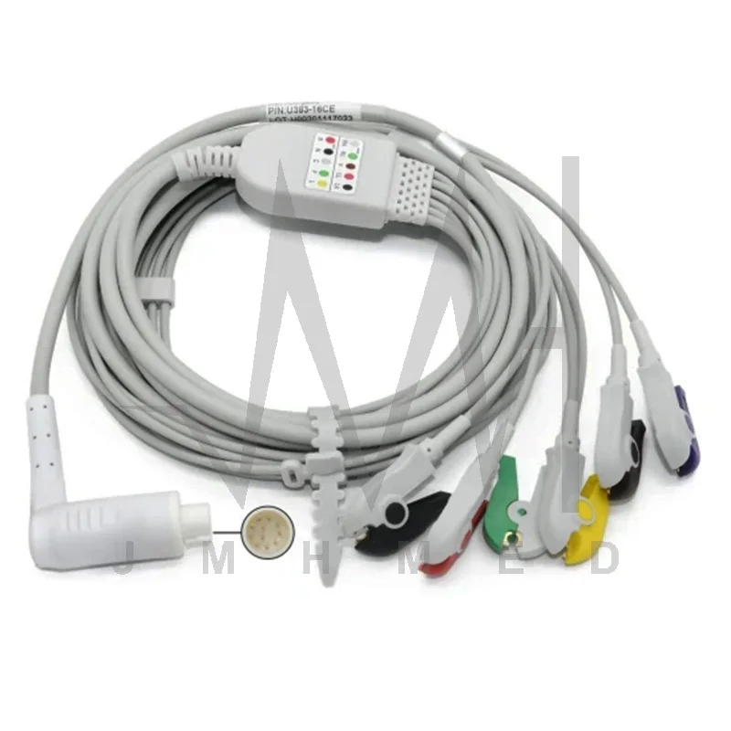 11Pin Compatible With Corpuls 3 Multi-Parameter Patient Monitor ECG EKG Cable 4/6 Lead,IEC Clip Electrode leadwire,10ft(3m).