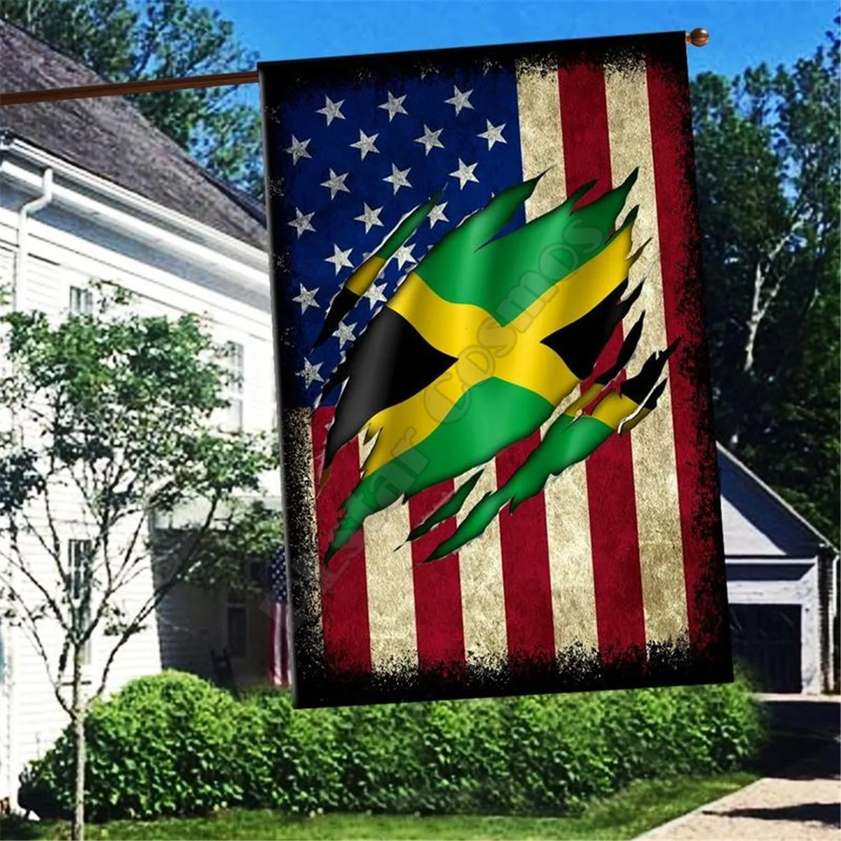 Jamaica America Flag 3D Full Printing Thermal Transfer Garden Flags Hanging House Decoration Double-sided Printing