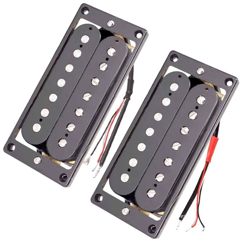 2 Pieces Wired 7 String Guitar Humbucker Pickups 58/62 with Mounting Screws Musical Instrument Accessory