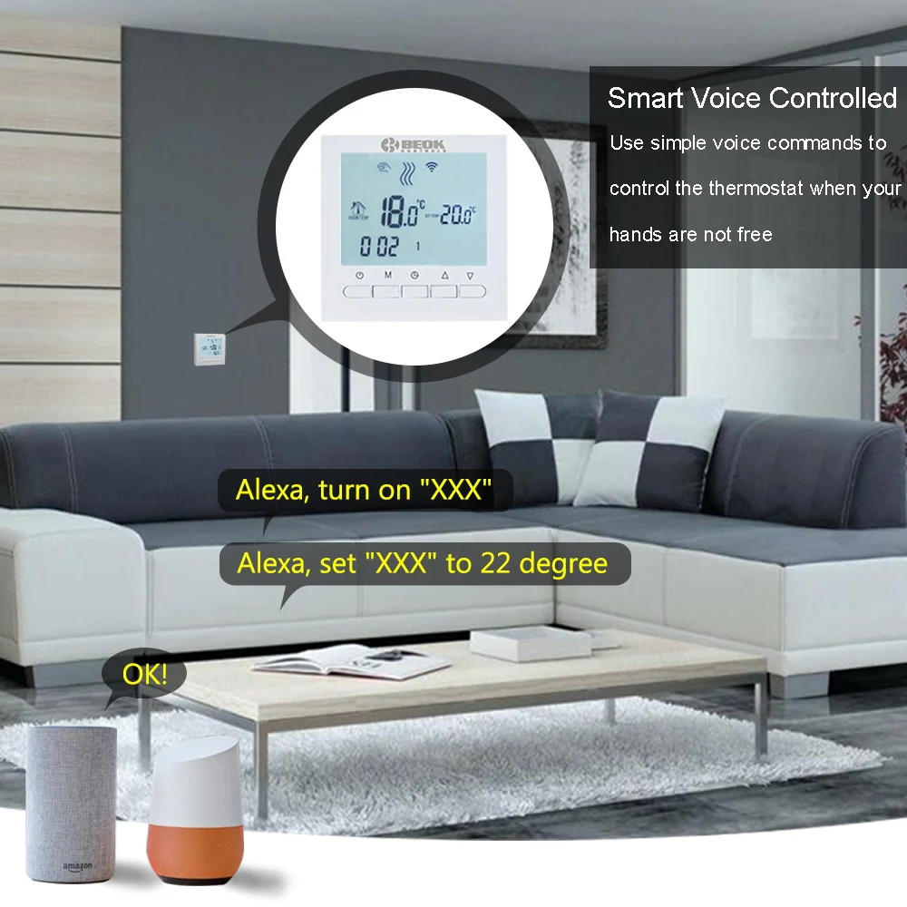 BEOK-Termostato de calefacción de caldera de gas, dispositivo regulador de temperatura inteligente con Wifi, BOT-313, WIFI para calderas que