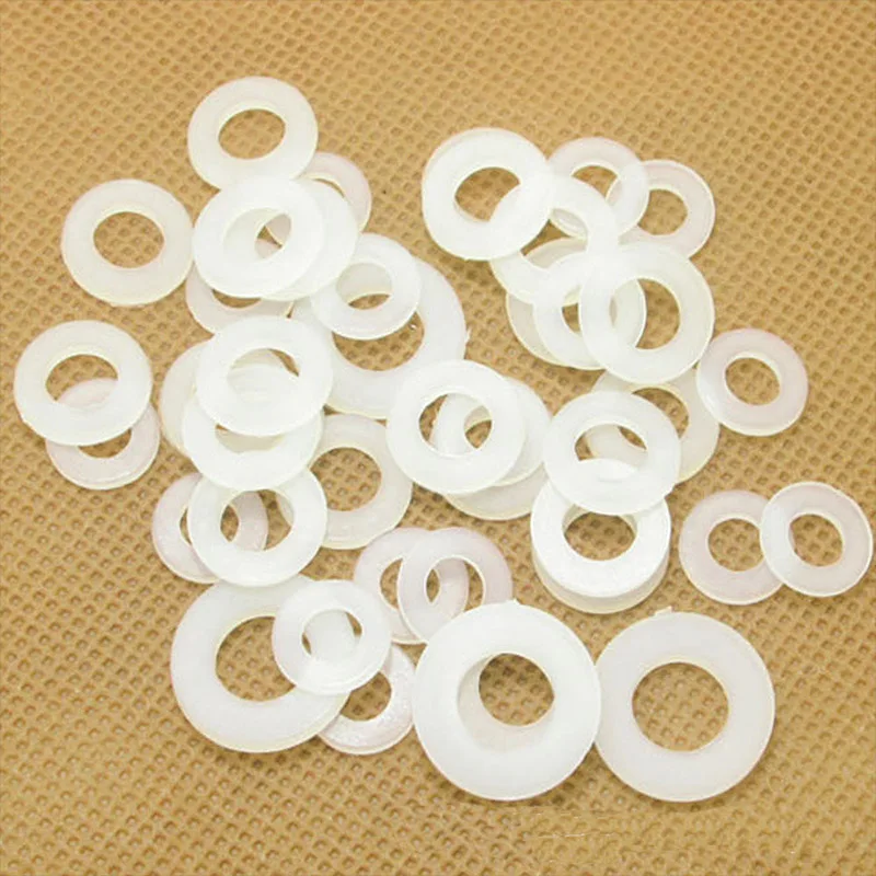 50Pcs M3 M4 M6 Plastic Nylon Washer Screw Plated Gasket Flat Spacer Seals Washer Ring Washers Fastener Air Conditioning