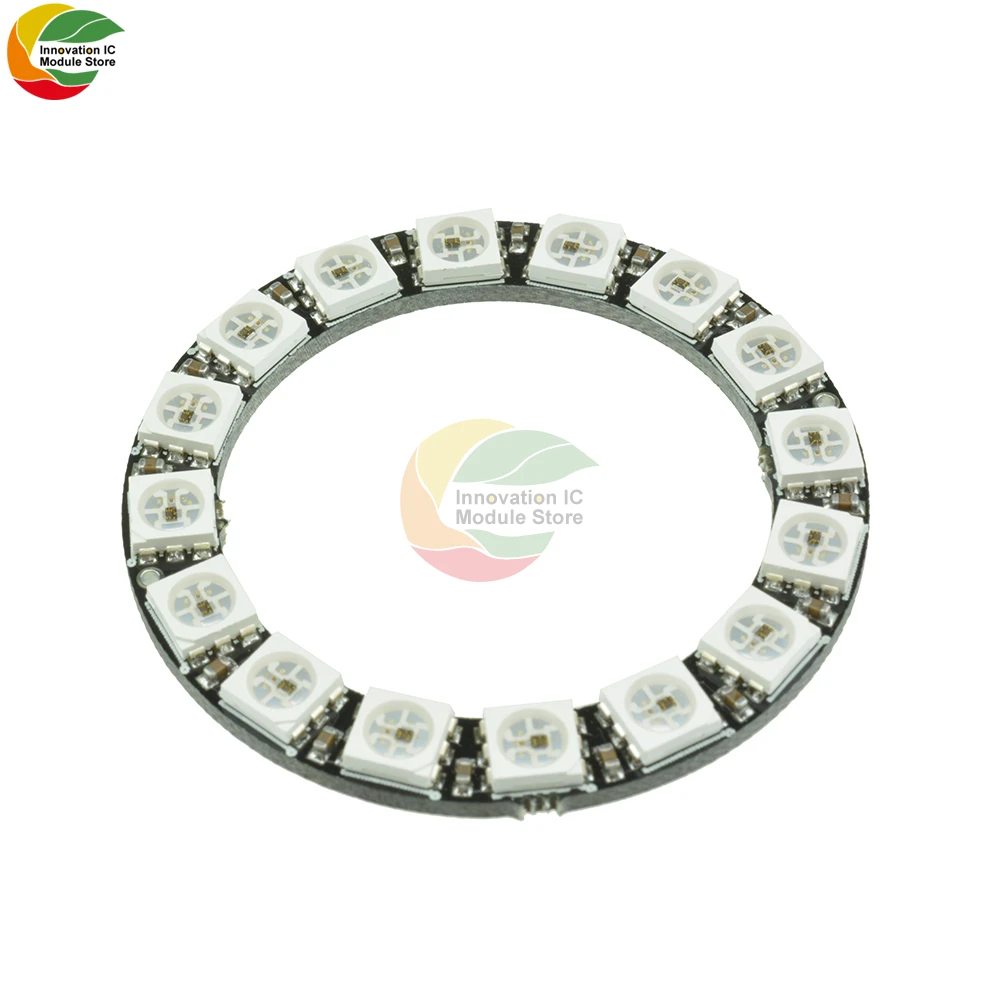 WS2812 5050 16bit RGB LED Round Full Color Modular Blackboard 45mm Round LED Light Ring LED Module for Arduino Integrated Driver