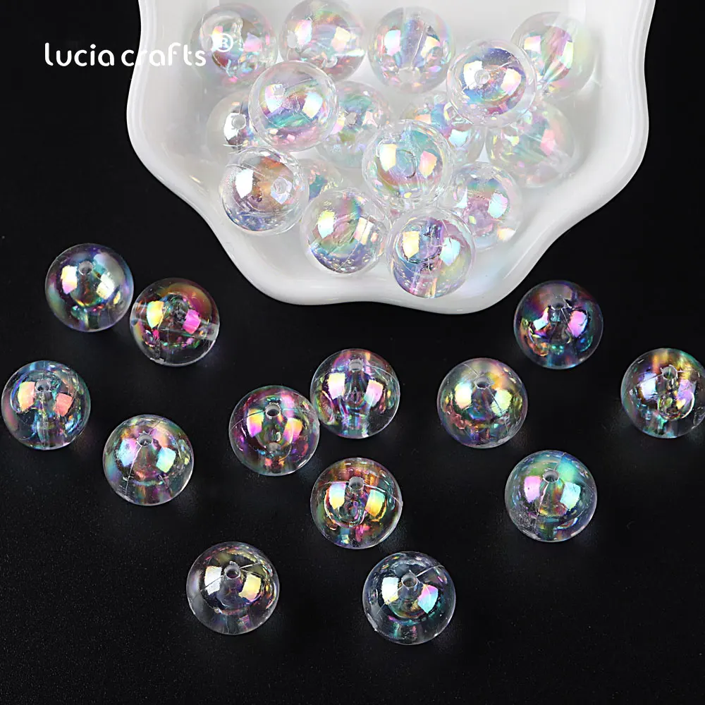 4/6/8/10/12mm AB Color Round Transparent Beads Spacer Bead For DIY Bracelet Necklace Crafts E1222