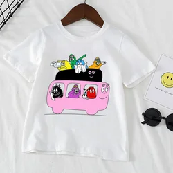 Nieuwe Kinderen Cartoon Barbapapa Cate Kleding Voor Kinderen 2021 Afdrukken Zomer Kawaii Korte Mouwen T-shirt Tops, Ooo5162