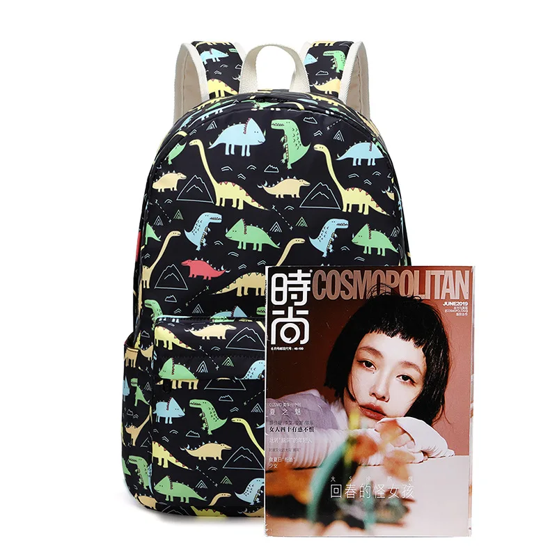 atinfor Brand Oxford Waterproof Women Set Backpack Knapsack for Teenagers with Lunch Box Bags Animal Print Student Laptop Bag