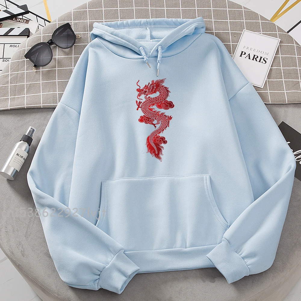 Oversized Hoodie Women Loose Gothic Punk Sweatshirt Camisa Streetwear Dragon Print Hoodie Girls Winter Female Moletom