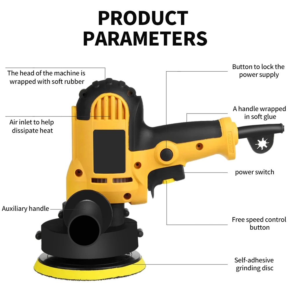 700-980W Electric Car Polishing Machine Polisher For Car Grinding Machine Adjustable Speed Sander Polishing Machine