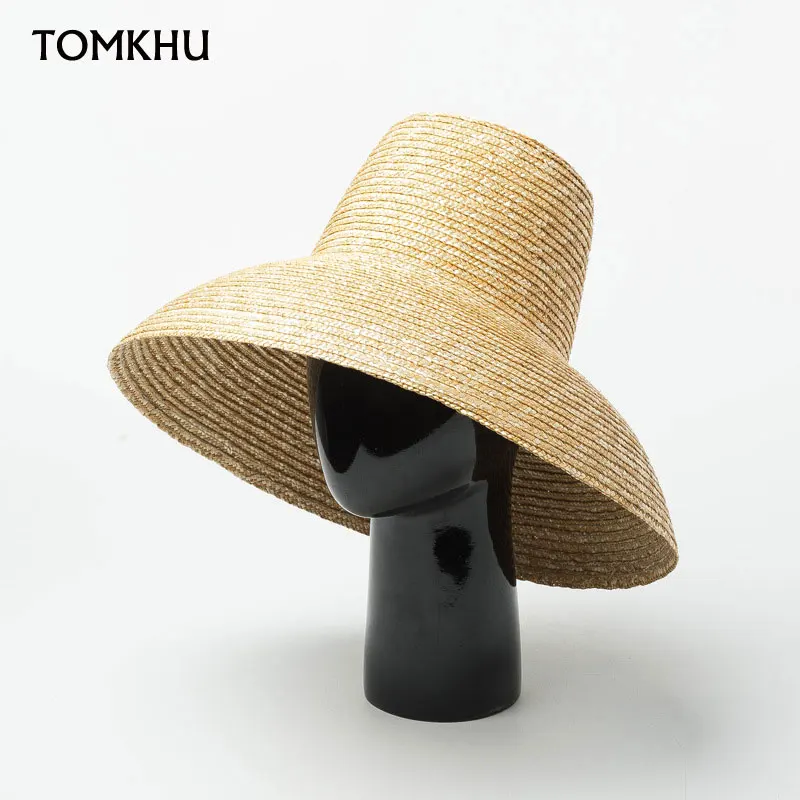 New Summer Popular Lamp Shape Sun Hat For Women Big Wide Brim Beach Sun Hat Ladies High Top Straw Hat UV Protection Chapeu Cap