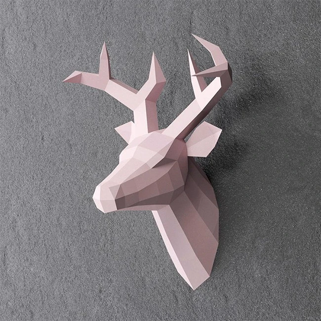 60x45x32cm New Home Decoration Accessories DIY Paper Handwork Vintage Antelope Head Abstract Room Wall Decor Deer Head Statues