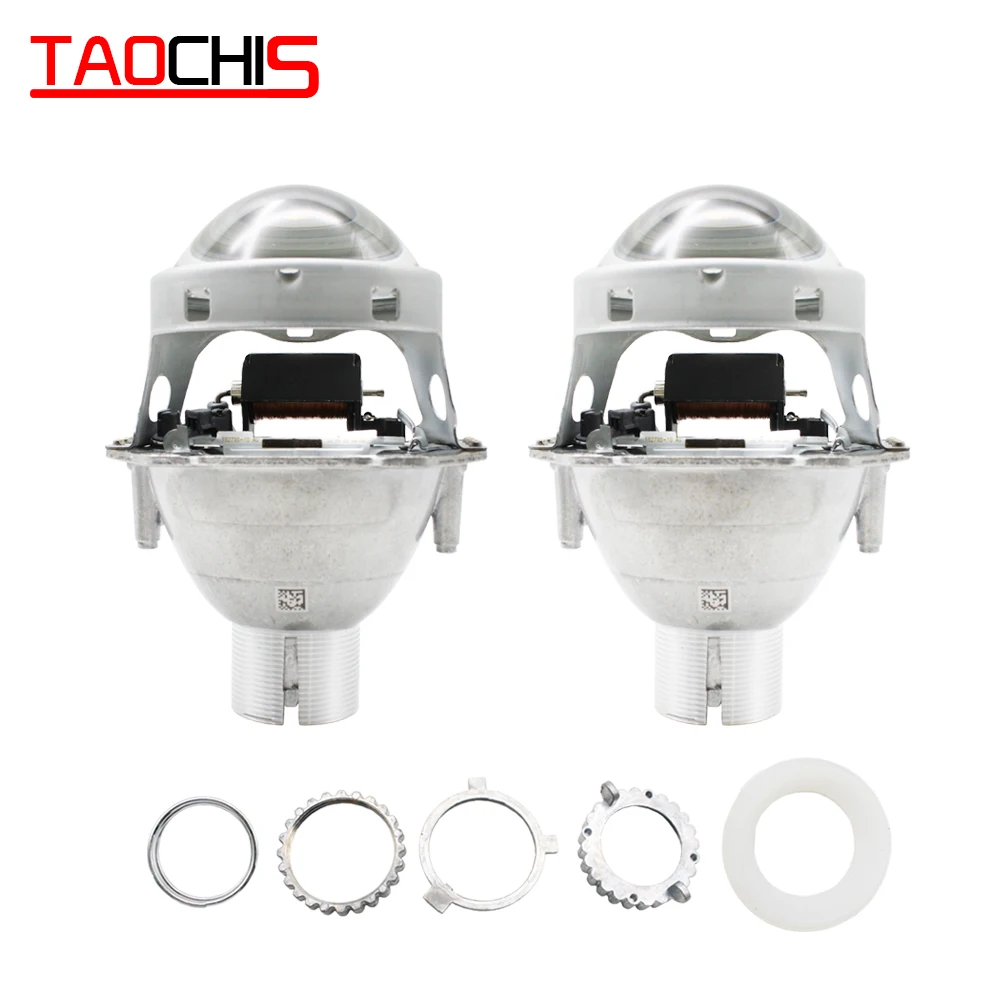 TAOCHIS 3.0Inch Hella H4 Bi-xenon Projector Lens with Lens Shroud Combination for Toyota Land Cruiser Prado 120 CarLight Upgrade