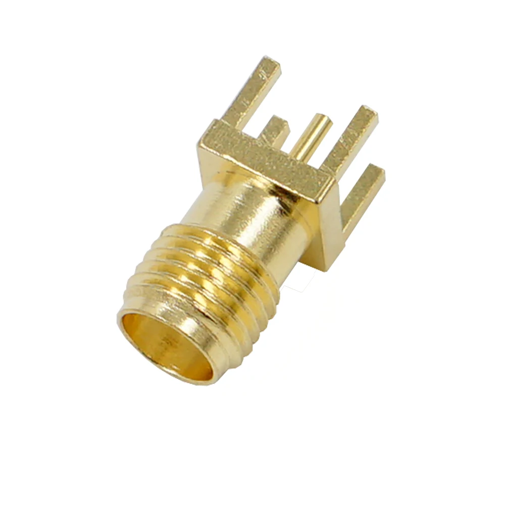 10Pcs SMA Female Jack Adapter Solder Edge PCB Straight Mount RF Copper Connector Plug Socket