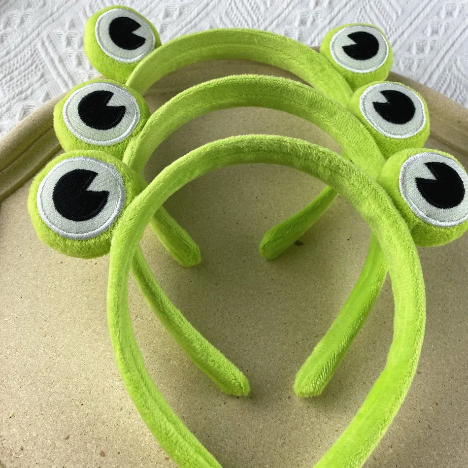 2021New Soft Funny Frog Makeup Headband For Women Elastic skincare Hair Bands Girls Cute Green Ears Hairband Fashion Accessories