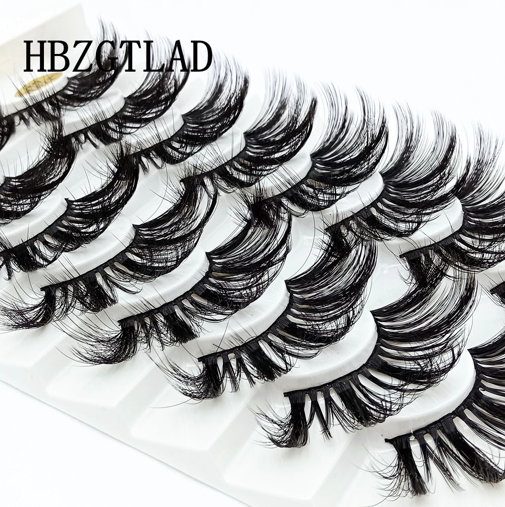 HBZGTLAD 8 Paare 25 mm lange 3D-Nerzwimpern, natürliche, lange, künstliche Wimpern, dramatisches Volumen, falsche Wimpern, Make-up-Verlängerungswimpern – Detail 15