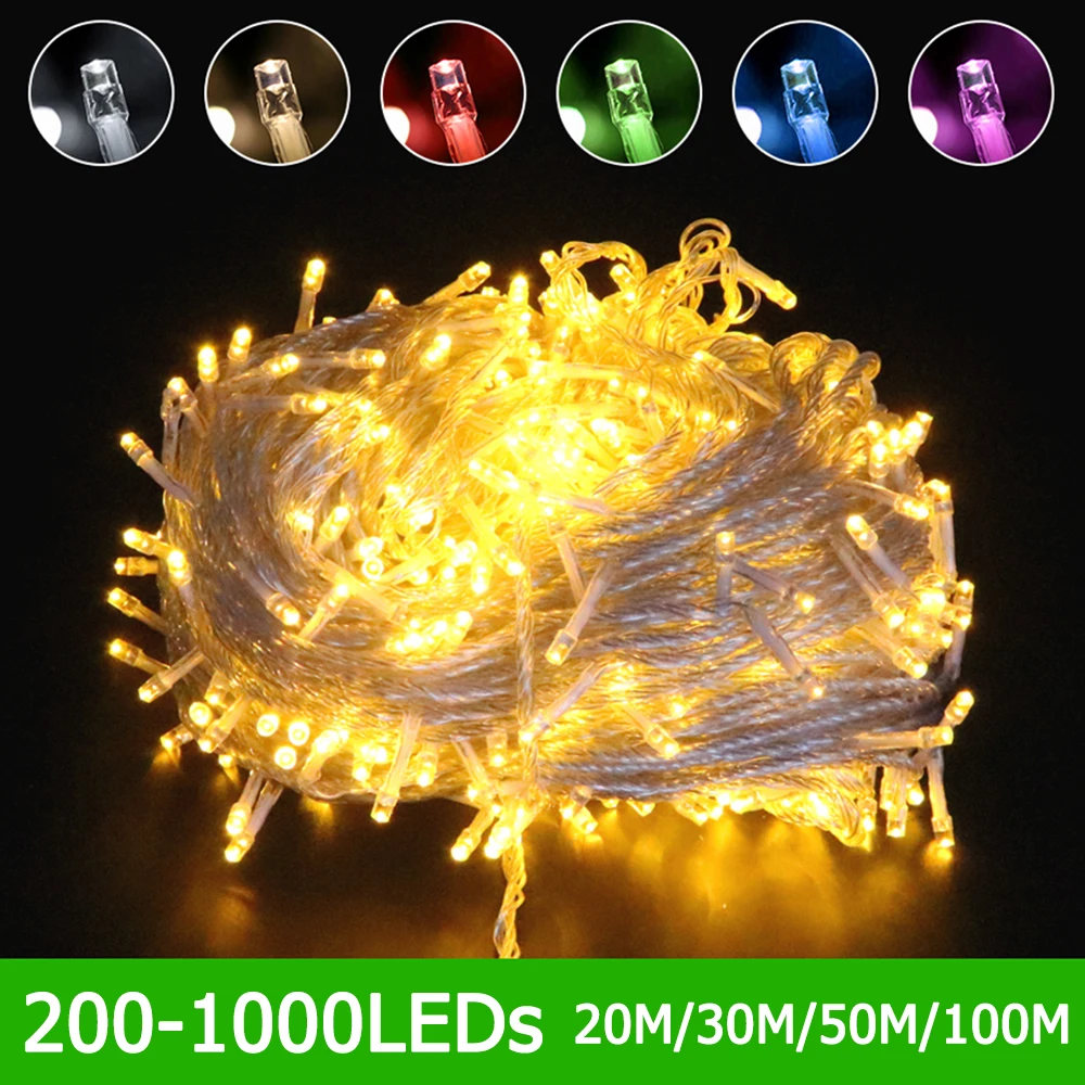 20-100M LED String Lights 220V Fairy Lights Garden Wedding Decoration Garland Christmas Lights Waterproof Room Holiday Lighting