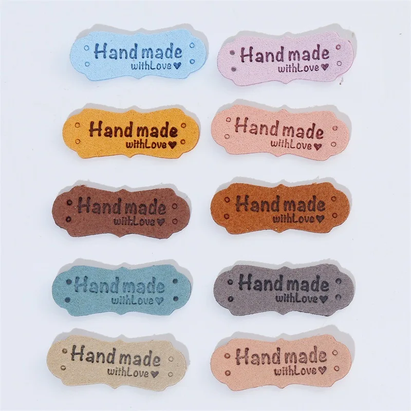 

clothing leather label DIY colorful handmade leather label hat tag bag labels